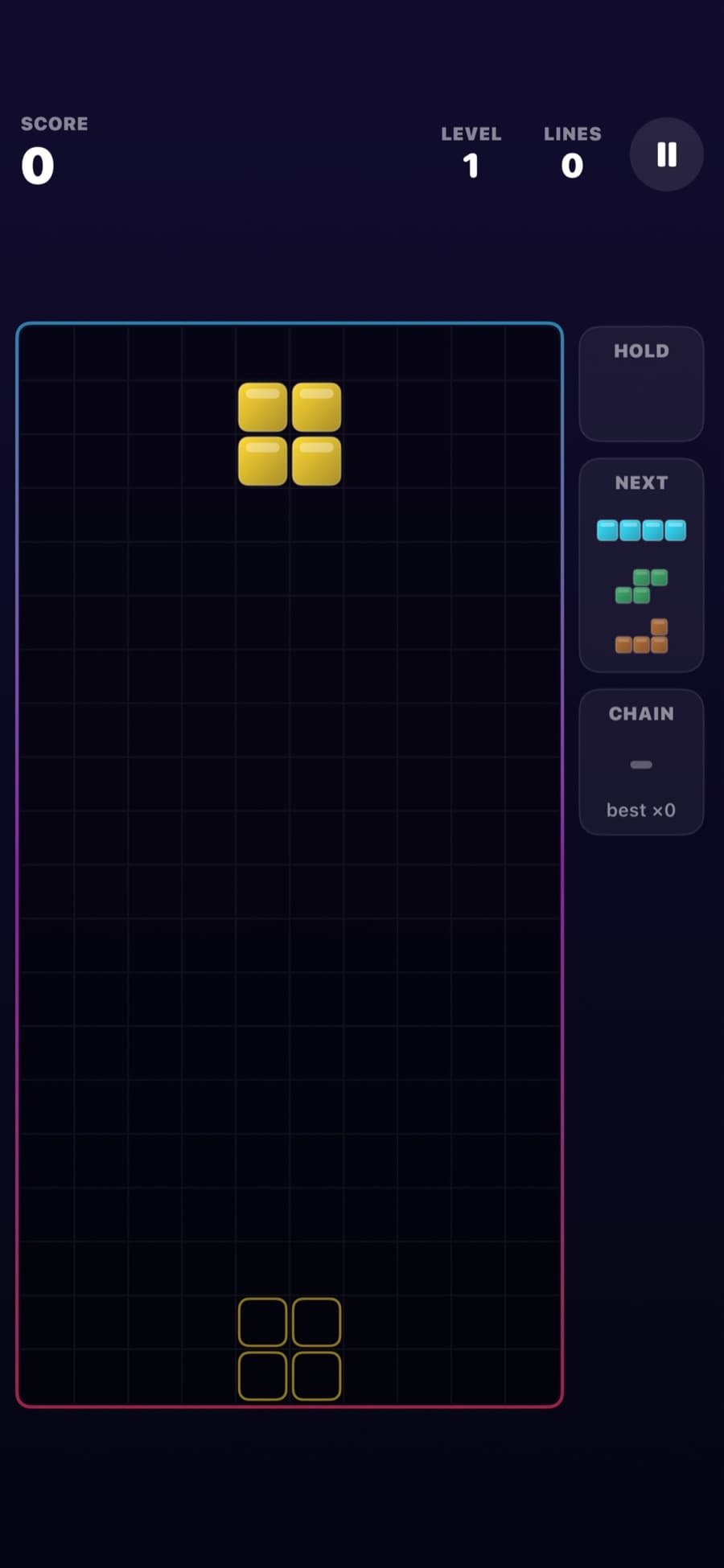 A block puzzle game built with VybeCoding, running on an iPhone